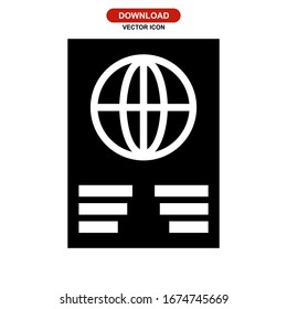 passport icon or logo isolated sign symbol vector illustration - high quality black style vector icons
