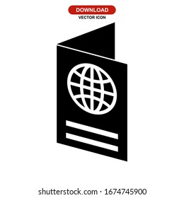 passport icon or logo isolated sign symbol vector illustration - high quality black style vector icons
