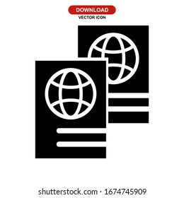passport icon or logo isolated sign symbol vector illustration - high quality black style vector icons
