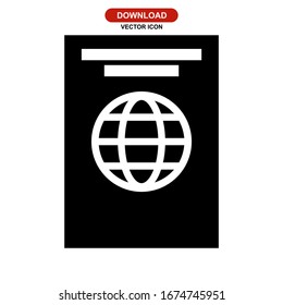passport icon or logo isolated sign symbol vector illustration - high quality black style vector icons
