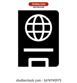 passport icon or logo isolated sign symbol vector illustration - high quality black style vector icons
