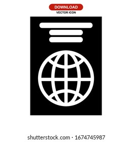 passport icon or logo isolated sign symbol vector illustration - high quality black style vector icons
