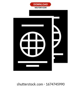 passport icon or logo isolated sign symbol vector illustration - high quality black style vector icons

