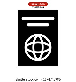 passport icon or logo isolated sign symbol vector illustration - high quality black style vector icons
