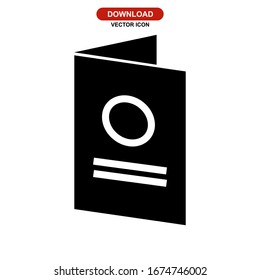 passport icon or logo isolated sign symbol vector illustration - high quality black style vector icons
