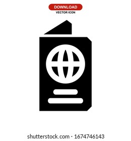 passport icon or logo isolated sign symbol vector illustration - high quality black style vector icons
