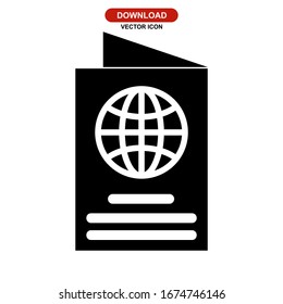 passport icon or logo isolated sign symbol vector illustration - high quality black style vector icons
