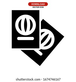 passport icon or logo isolated sign symbol vector illustration - high quality black style vector icons
