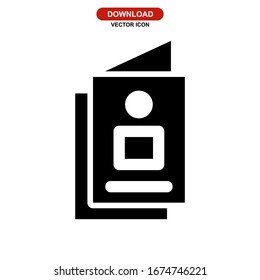 passport icon or logo isolated sign symbol vector illustration - high quality black style vector icons
