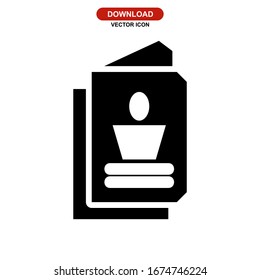 passport icon or logo isolated sign symbol vector illustration - high quality black style vector icons
