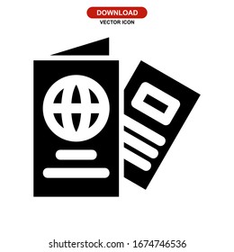 passport icon or logo isolated sign symbol vector illustration - high quality black style vector icons
