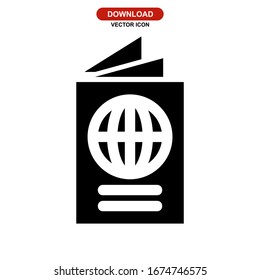 passport icon or logo isolated sign symbol vector illustration - high quality black style vector icons
