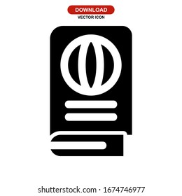 passport icon or logo isolated sign symbol vector illustration - high quality black style vector icons
