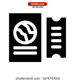 passport icon or logo isolated sign symbol vector illustration - high quality black style vector icons
