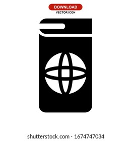 passport icon or logo isolated sign symbol vector illustration - high quality black style vector icons
