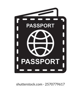 Passport icon or logo isolated sign symbol vector illustration - high-quality black style vector icons