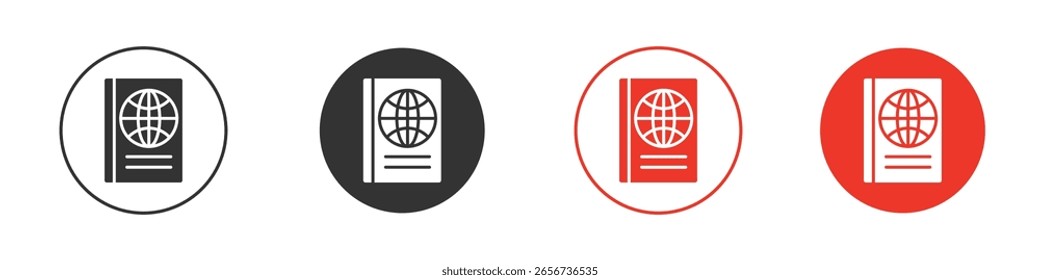 Passport icon for logo, vector sign symbol for design