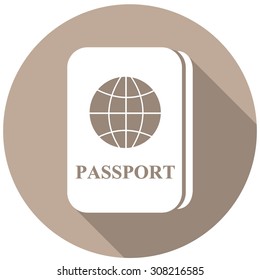 Passport icon a long shadow