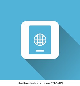 passport icon with long shadow icon