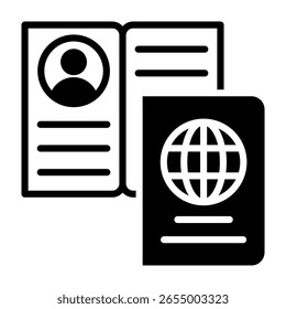 Passport-Symbol - Gemischte Vektorgrafik