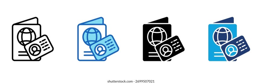 Icono de pasaporte Multi Style Ilustración vectorial