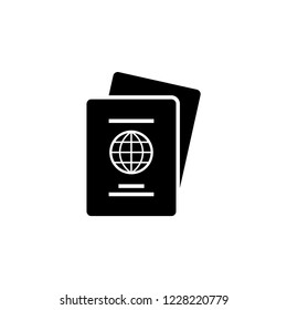 Passport Icon. An Official Document Issued by Government, Certifying the Holder's Identity and Citizenship And Entitling Them to Travel Under Its Protection to and from Foreign Countries. Pass Symbol.