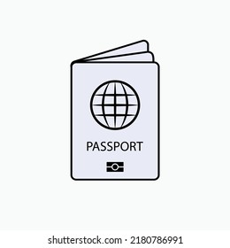 Passport Icon. An Official Document Issued by Government, Certifying the Holder's Identity and Citizenship And Entitling Them to Travel Under Its Protection to and from Foreign Countries. Pass Symbol.