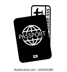 icono de pasaporte sobre fondo blanco