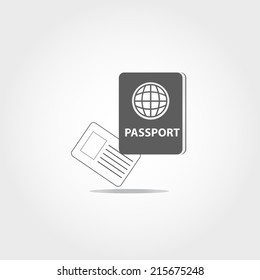passport icon on white background