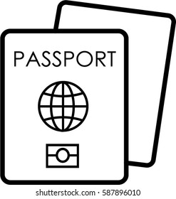 passport icon on white background