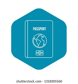 Passport icon. Outline illustration of passport vector icon for web