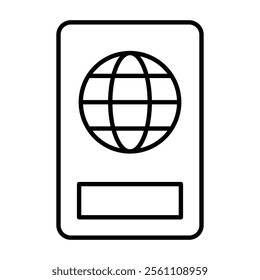 Passport icon Outline vector line symbol