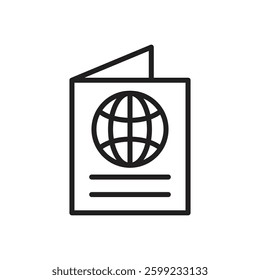 passport icon outlines vector design illustration
