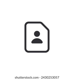 Passport icon. Profile icon. Id card. Identification card icon. Avatar icon. Driving license. Personal document. Business card sign. Id passport. File sign. Address book. Contacts. Document sign.  