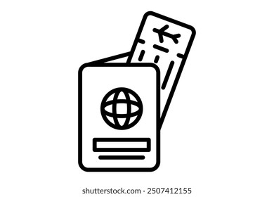 Passport icon. icon related to action plan. suitable for web site, app, user interfaces. line icon style