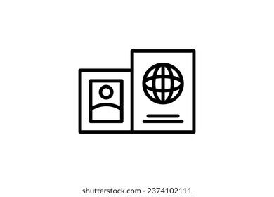 Passport Icon. Icon related to Identity. Suitable for web site design, app, UI, user interfaces. Line icon style. Simple vector design editable
