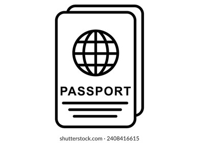 passport icon. icon related to primary travel document. line icon style. element illustration