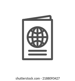 Passport Icon. Passport Related Vector Line Icon. Editable Stroke