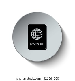 Passport icon. Rounded button. Vector Illustration. EPS10