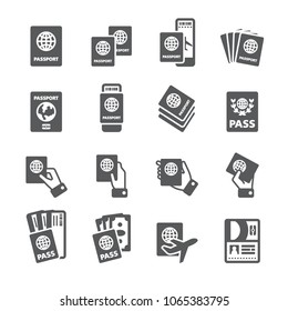 Passport icon set