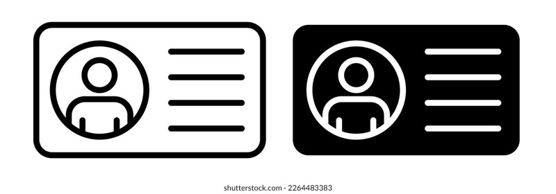 Conjunto de iconos de Passport. Iconos vectoriales del documento de identificación. Icono de tarjeta de identificación. conjunto de iconos de ID. 