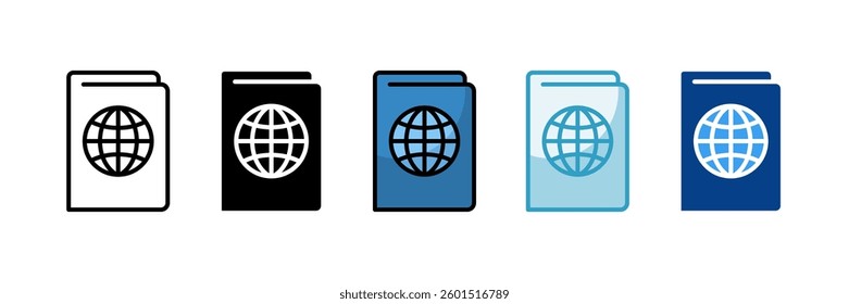 Passport Icon Set Multiple Style Collection