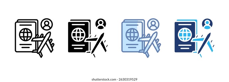 Passport Icon Set Multiple Style Collection