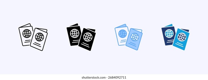 Passport Icon Set Multiple Style Collection