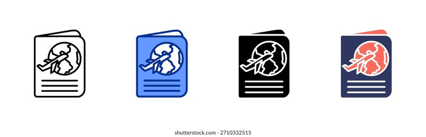 Conjunto de iconos de pasaporte colección de estilo múltiple