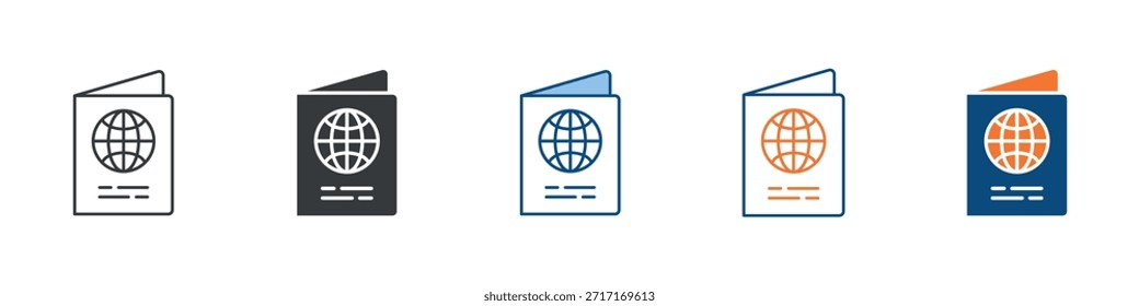 Conjunto de iconos de pasaporte Colección de estilo múltiple