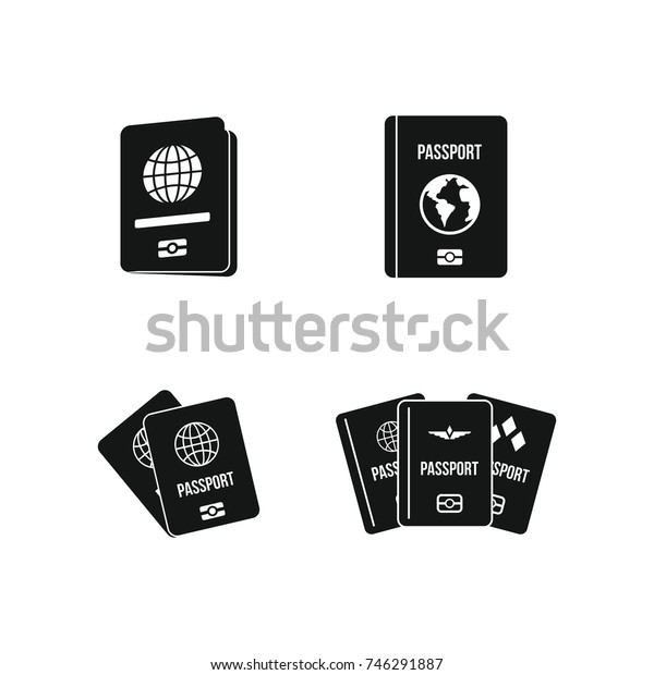 Passport Icon Set Simple Set Passport Stock Vector Royalty Free 746291887 Shutterstock 3439