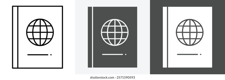 Passport icon set vector art