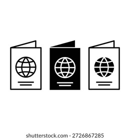Passport Icon Set Vetor Design (Definir design de vetor do ícone do Passport).