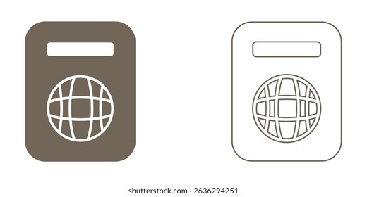 PASSPORT icon set. Vector solid icons collection. Solid and line icon style.